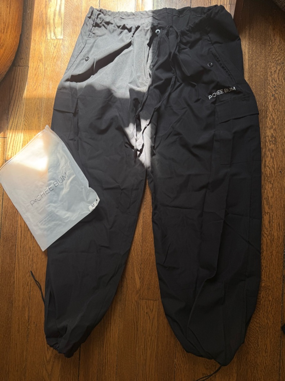 PCHEE BUM Women's Black Cargo Jogger Pants